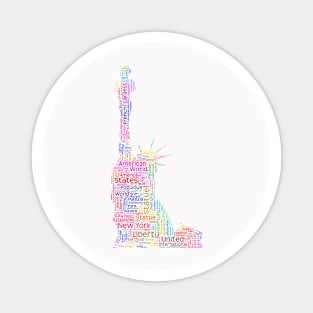 Statue of Liberty Travel Text Word Cloud Magnet